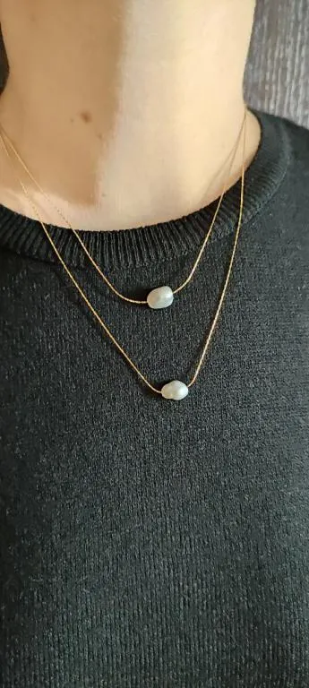 натуральный пресноводный жемчуг, подвеска, цепочка 2 ряда  для девушки nl246 Продаж