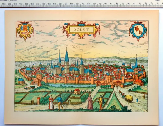 Купити План карта міста Зост 1570 р. копія 1938 р. Лейпциг Fv8.9