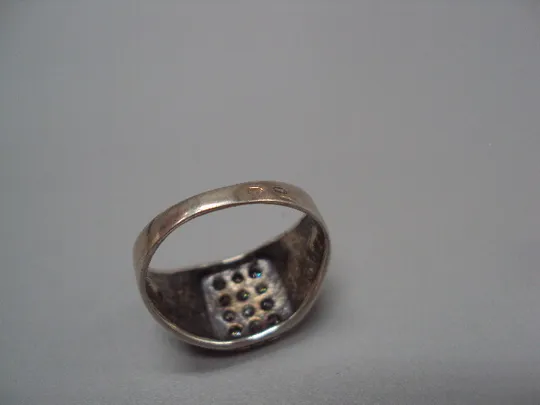 Кольцо белые вставки печатка корона печать серебро 925 проба Украина вес 7,06 г 21,5 размер №15449 Інтернет-аукціон