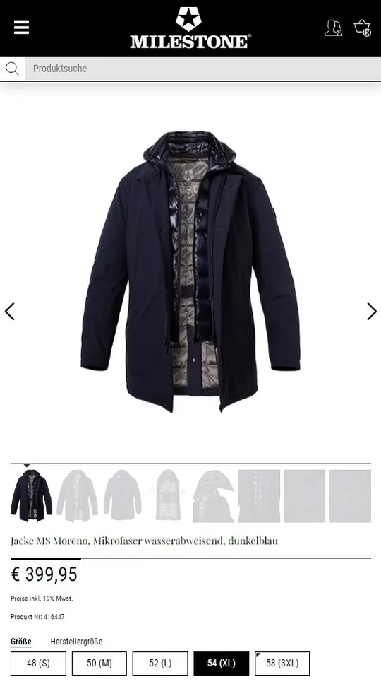 Зимова куртка/парка Milestone (XL) Торговий майданчик