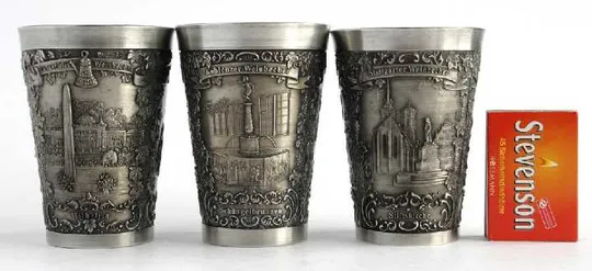 Олов&#039;яні келихи 3 шт., колекція №7, Zinn95%, Germany Недорого