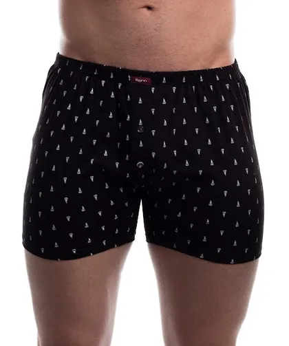 фото, Чоловічі труси боксери класичні сімейки Bono МБ 000325 бавовна принт кораблі чорні розмір 48