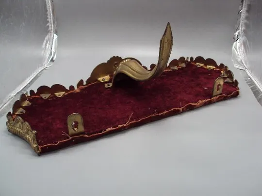 Интерьерная полка металл, бархат, дерево полочка для интерьера размер 21,5 х 56,2 см №13931 Інтернет-аукціон