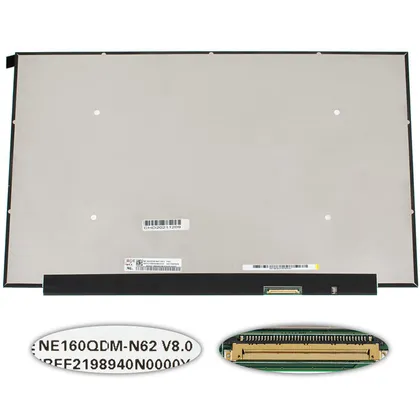 фото, Матриця 16.0" NE160QDM-N62 (2560*1600, 40pin(eDP, IPS, 350cd/m2, 100% sRGB), LED, SLIM(без планок та вушок), матова, роз'єм справа