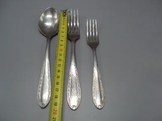 Столовые приборы ложка и вилки столовая и десертная ДСС нерж цветы колокольчики нержавейка №18620в З аукціону