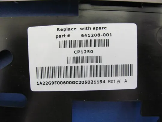 №12-1 Кришка панель палмрест 641208-001 для HP Elitebook 8560p 8570p оригінал Характеристики