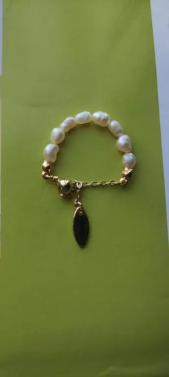 Подвеска-украшение кольцо на палец с настоящими жемчужинами, оригинально и стильно  fn492 З аукціону