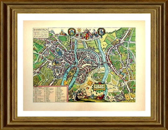 План карта Бамберга 1570 р. копія 1938 р. Лейпциг Fv8.9 Де купити