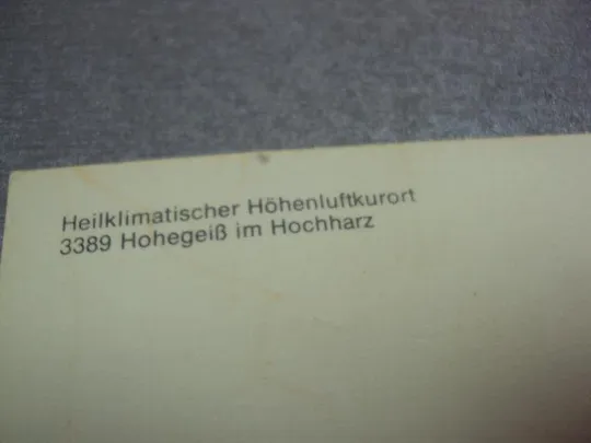 открытка oberharz grub aus hohegeiß оберхарц №10401 Недорого