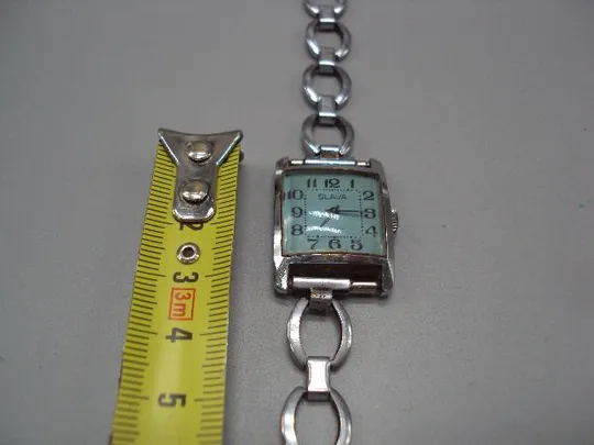 Женские наручные часы Слава 17 камней ссср с браслетом на ходу размер 3х2,2 см №14651 Продаж