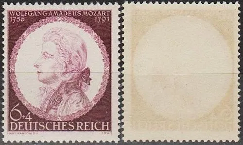 1941 - Рейх - 150 років смерті Моцарта Mi.810 ** Ціна
