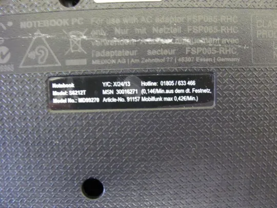 №2-40 Кришка (дно, корито, піддон) корпуса 30B800-FT1021 для MEDION AKOYA S6212T оригінал Інтернет-аукціон