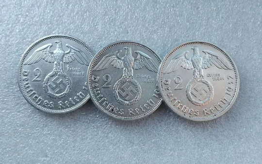 ☝️2 Марки 3 Рейх 1837г..1938г..1939г..(серебро) Продаж