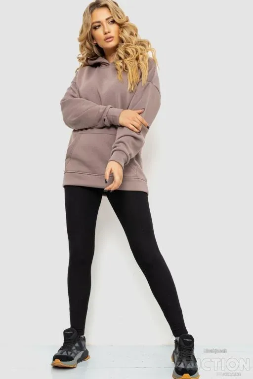 Купити Худи женский на флисе, цвет темно-бежевый, 241R3210