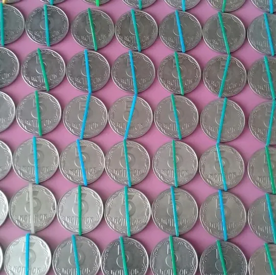 (1013) 5 копійок 1992 повороти (порушення соосності) - 168 монет одним лотом, опт (5 копеек 1992) З аукціону