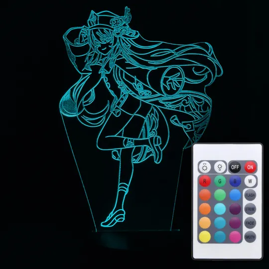 Акриловий світильник-нічник з пультом 16 кольорів Ху Тао (Hu Tao) tty-n000583 Ціна