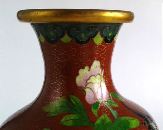 Антикварна колекційна ваза клуазоне Cloisonne латунь #2 З аукціону