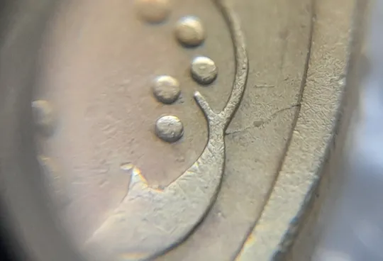 (2150) 25 копійок 1994 1БВк розколи у 1,3, 4 та 8 гронах на реверсі (25 копеек 1994 1БВк брак, раскол) З аукціону