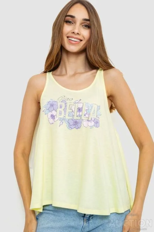 Майка женская с цветоным принтом, цвет желтый, 244R254 Ціна
