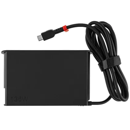 фото, Оригінальний Блок живлення для ноутбука LENOVO TYPE-C 135W, Black, SLIM OVALE