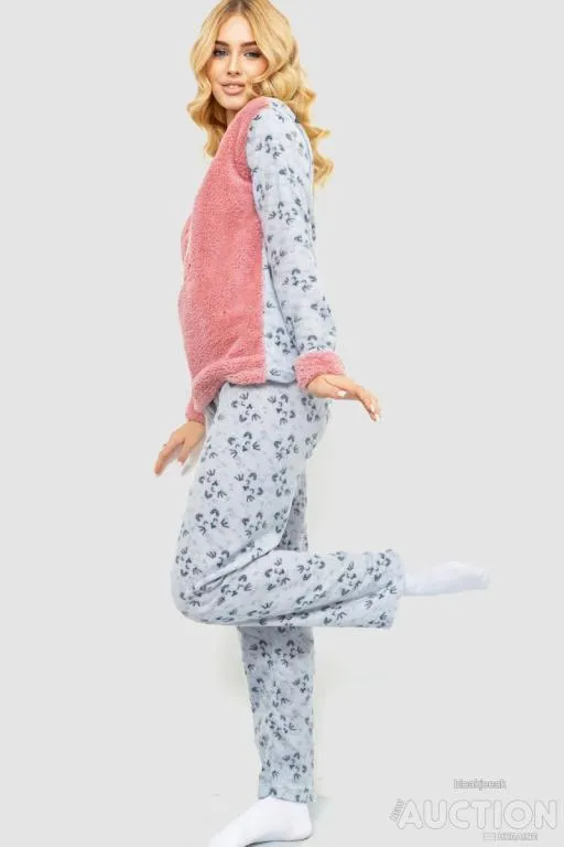 Пижама женская махра, цвет пудровый, 214R0218 З аукціону