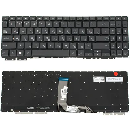 фото, Клавіатура для ноутбука ASUS (UX562 series) rus, black, без фрейма, підсвічування клавіш