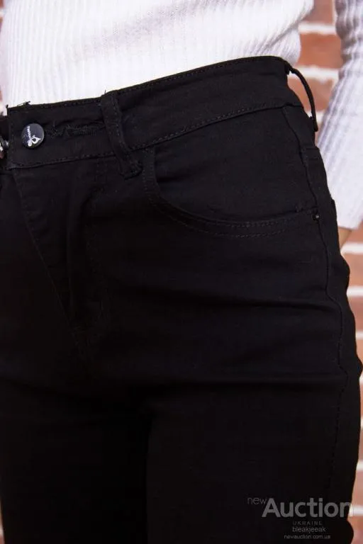 Стрейчевые женские джинсы, черного цвета, 167R2023-3 Інтернет-аукціон