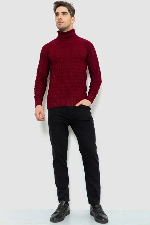 Купити Гольф-свитер мужской, цвет бордовый, 161R619