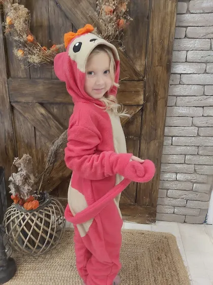 фото, Кігурумі дитяча костюм піжама Мавпа мавпочка рожева зріст 128 см.
