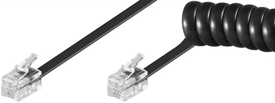 Кабель телефонний RJ10 M/M  4.0m Goobay (75.06.8002) 4P4C спіраль для трубки Ціна