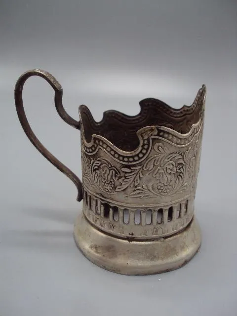 Подстаканник ракета космос Кремль листья узор мнц ссср высотра 9,8 см, диаметр 6,8-6,9 см №3375 Характеристики