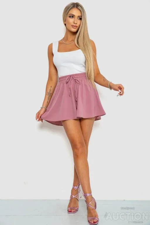 Купити Шорты-юбка однотонные, цвет пудровый, 102R5256
