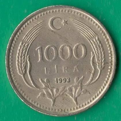 фото, 1000 лір 1993 року Туреччина [КВ]