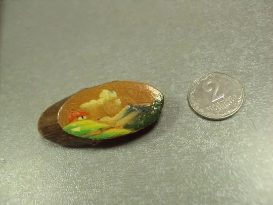 знак брошь дерево масло домик №5180 Ціна