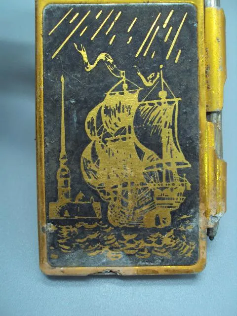 Блокнот парусник корабль металл записная книжка длина 8,5 см №13545 З аукціону