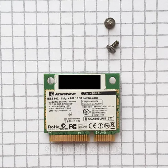 Купити Wi Fi модуль Asus Eee PC 1215T / AzureWare AW-NB047H BCM94313HMGB для ноутбука оригінал з розборки
