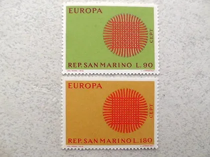 фото, Серія поштових марок Сан-Марино " Європа СЕРТ " 1970 рік **