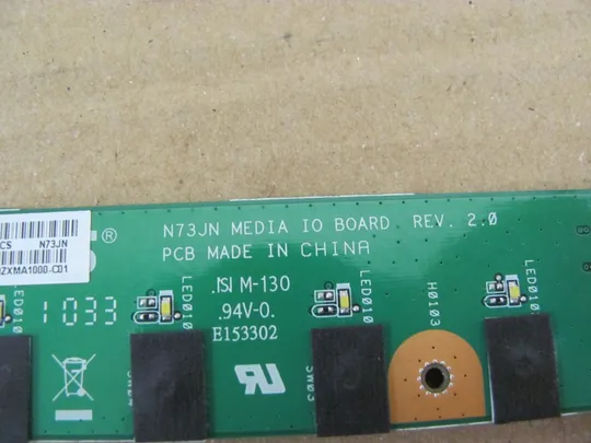 номер0531-20 плата кнопок ВКЛ LED 60-N1RMA1000  60.NZXMA1000.C01 для Asus N73 N73S N73J N73JN Плата кнопки включеня Кнопкова плата Кнопковий модуль Плата управління кнопками, Плата кнопки живлення Laptop Power button board оригінал З аукціону