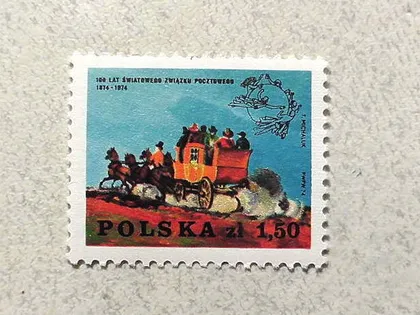 фото, Поштова марка Польща 1974 рік **