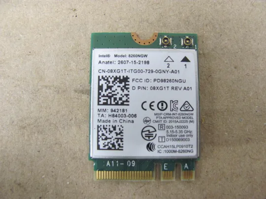 номер0632-9 WI-FI модуль 8260NGW 08XG1T для Dell Precision 7710 7510 7520 P53F оригінал Ціна