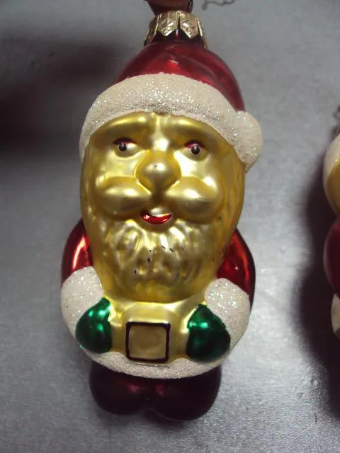 Елочная игрушка подвесная дед мороз стекло лот 2 шт №9979 Продаж