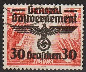 фото, 1940 - Рейх - GG - Надрук 30 Mi.23 _гаш