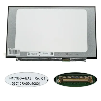 фото, Матриця 13.3 N133BGA-EA2 (1366*768, 30pin(eDP), LED, SLIM(без планок та вушок), матова, роз'єм праворуч знизу) для ноутбука