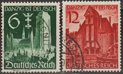 фото, 1939 - Рейх - Гданськ - німецький Mi.714-15  _2.0 €