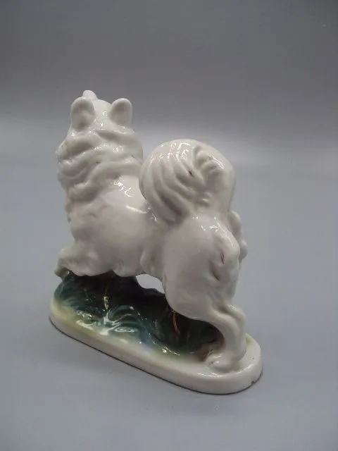 Фигура фарфор статуэтка Гжель собака лайка собачка высота 11,7 см №258 Інтернет-аукціон