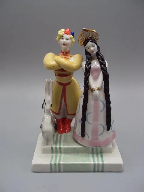 Фигура фарфор Старый Киев сказка конек-горбунок Иванушка-дурачок и царь-девица 19 см целые №10570 Ціна