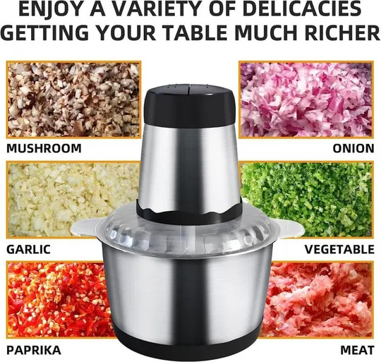 Измельчитель чаша 2 л 4 лезвия из нержавеющей стали Rainberg RB-2202 1300 Watt Інтернет-аукціон