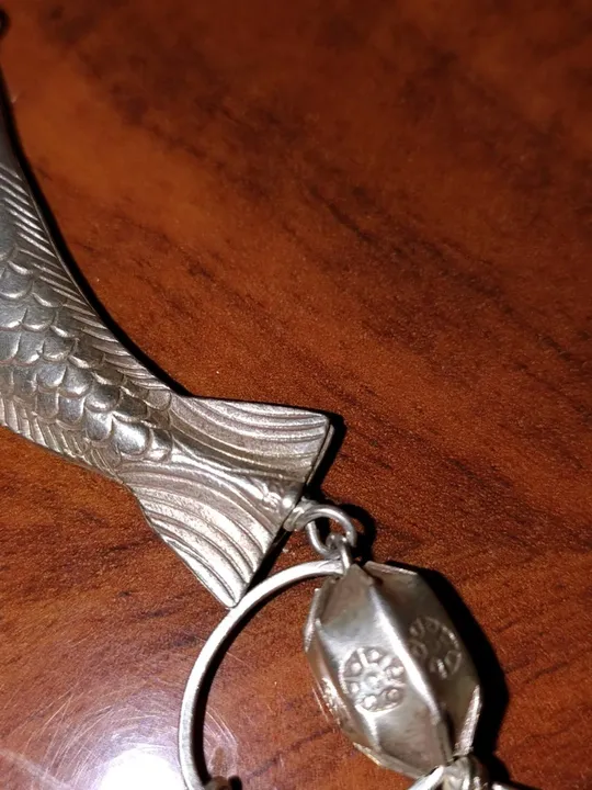 Колье ожерелье бусы рыба рыбки ракушки корабль серебро 925 проба вес 53,04 г длина 51,3 см №13586 Торговий майданчик