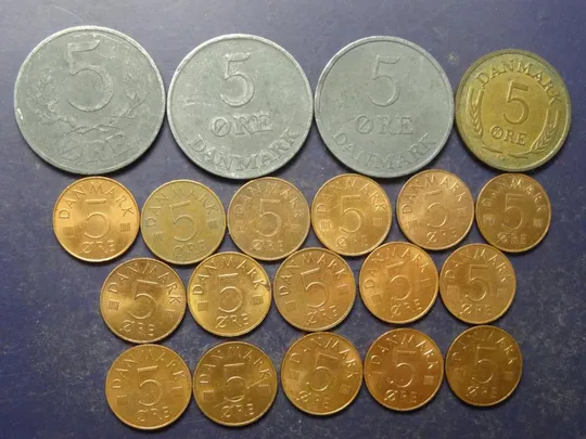 Купити 5 оре Данія (порічниця),  20шт, всі різні