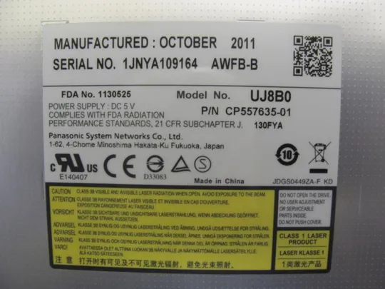 №122-5 DVD-привод UJ8B0 для Fujitsu LifeBook S751 оригінал Де купити